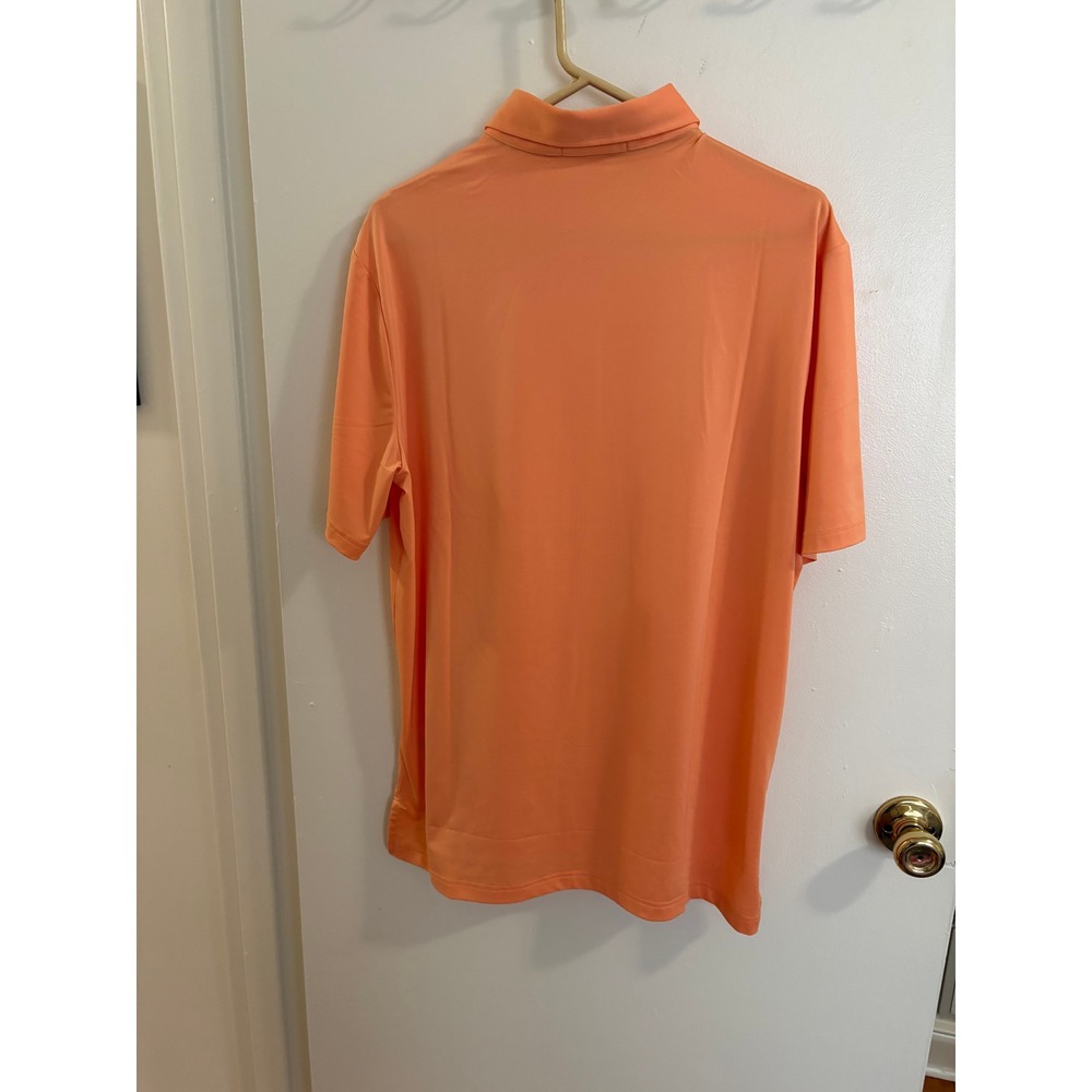 RLX Ralph Lauren Mens Medium Orange Performance Golf Polo Shirt Short Sleeve - Picture 2 of 9